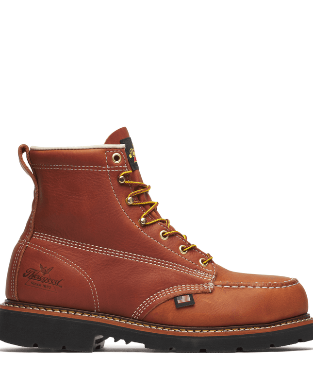 Thorogood Men's American Heritage – 6″ Tobacco Steel Moc Toe BLK 90