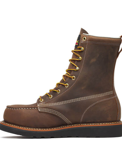 Thorogood Men's American Heritage – 8″ Trail Crazy Horse Black Heel Safety Toe – Moc Toe