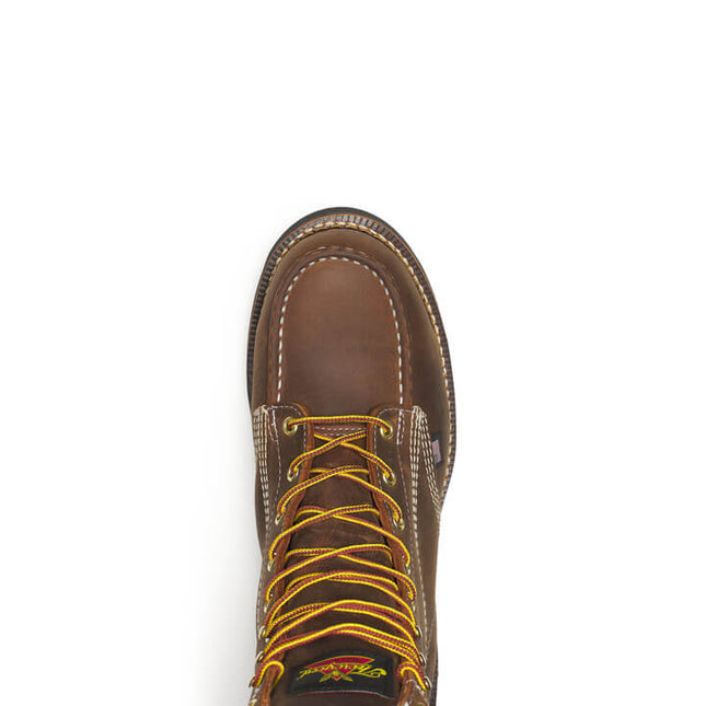 Thorogood Men's American Heritage – 8″ Trail Crazy Horse Black Heel Safety Toe – Moc Toe