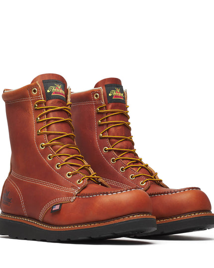 Thorogood Men's American Heritage – 8″ Tobacco Steel Moc Toe BLK Wedge