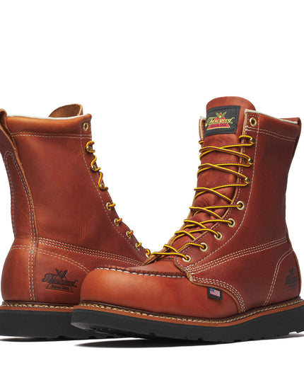 Thorogood Men's American Heritage – 8″ Tobacco Steel Moc Toe BLK Wedge