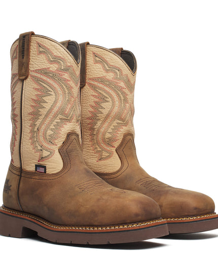 Thorogood Men's Western Work – WP 11″ Crazy Horse/Rawhide Nano Sq Toe