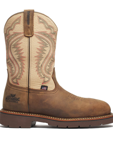 Thorogood Men's Western Work – WP 11″ Crazy Horse/Rawhide Nano Sq Toe