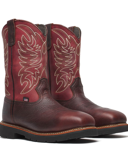 Thorogood Men's Western Work – Waterproof Chili/Crimson – 11″ Safety Toe