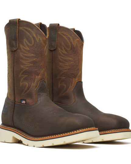 Thorogood Men's Square Toe Wellington – Pebble Bottom/Crazy Horse Upper – 11″ Safety Toe