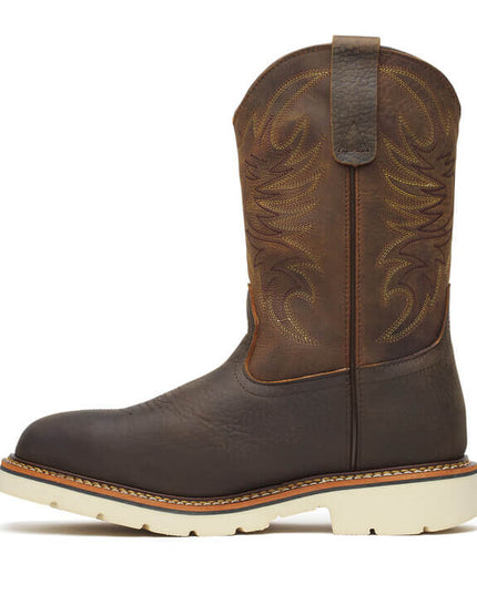 Thorogood Men's Square Toe Wellington – Pebble Bottom/Crazy Horse Upper – 11″ Safety Toe