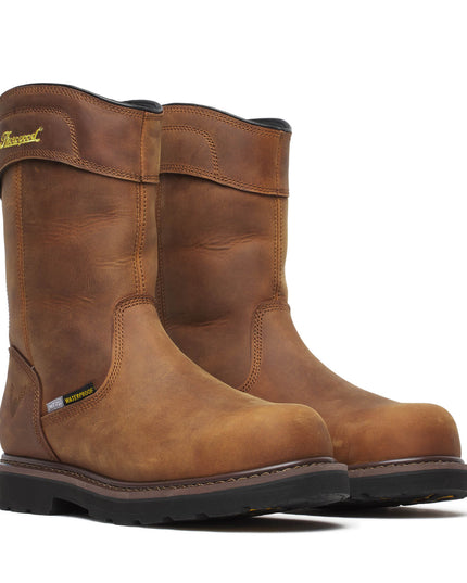 Thorogood Men's Jobsite Series – WP 11″ Crazy Horse Comp Round Toe I-MET BLK