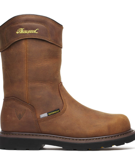 Thorogood Men's Jobsite Series – WP 11″ Crazy Horse Comp Round Toe I-MET BLK