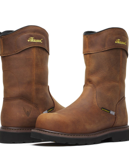 Thorogood Men's Jobsite Series – WP 11″ Crazy Horse Comp Round Toe I-MET BLK