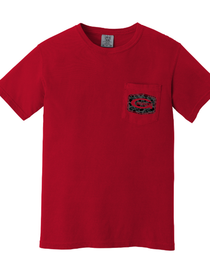 Gibson's Logo T-Shirt - Bright Red - Duck Camo