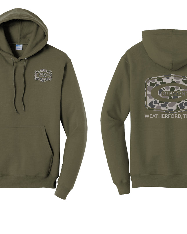 Gibson's Duck Camo Hoodie - Olive Drab Green