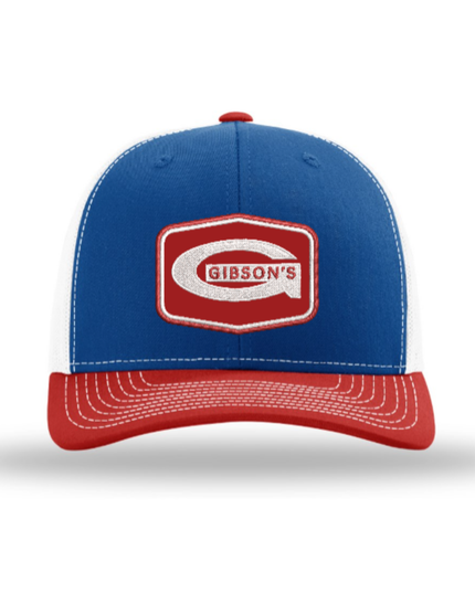 Gibson's Patch Hat - Royal, Red & White