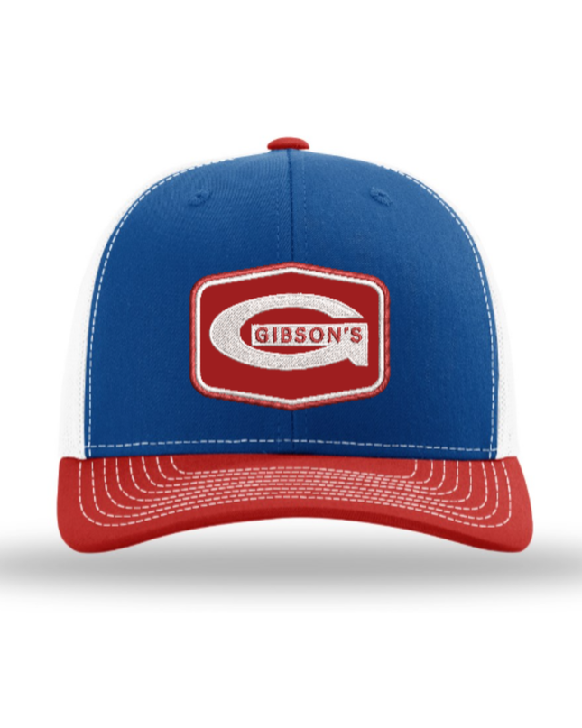 Gibson's Patch Hat - Royal, Red & White