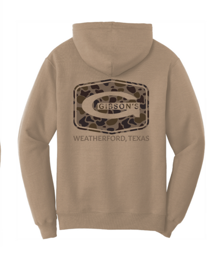 Gibson's Logo Hoodie - Sand - Duck Camo