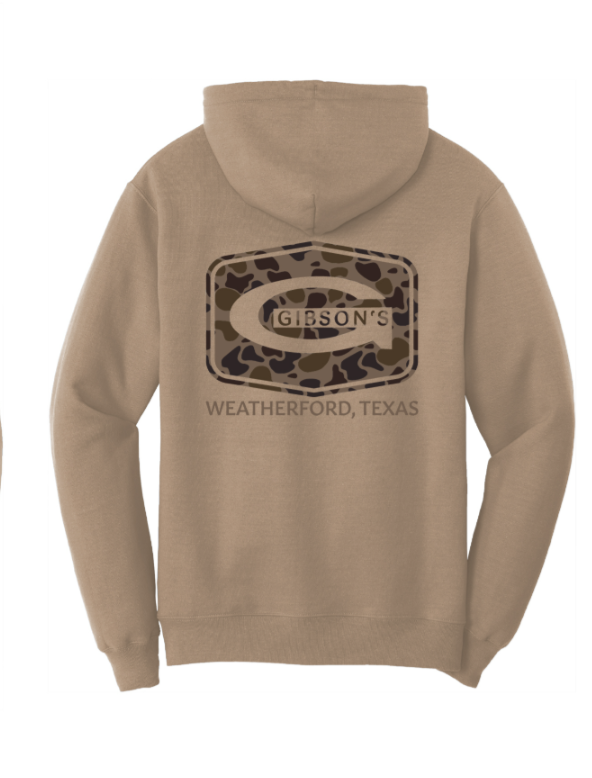 Gibson's Logo Hoodie - Sand - Duck Camo