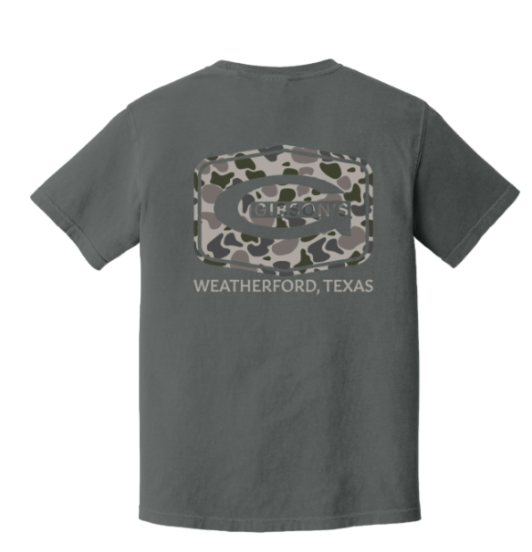 Gibson's Logo T-Shirt - Pepper - Duck Camo Logo