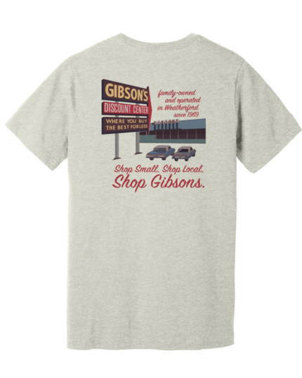 Gibson's Retro Graphic T-Shirt - Heather Cement