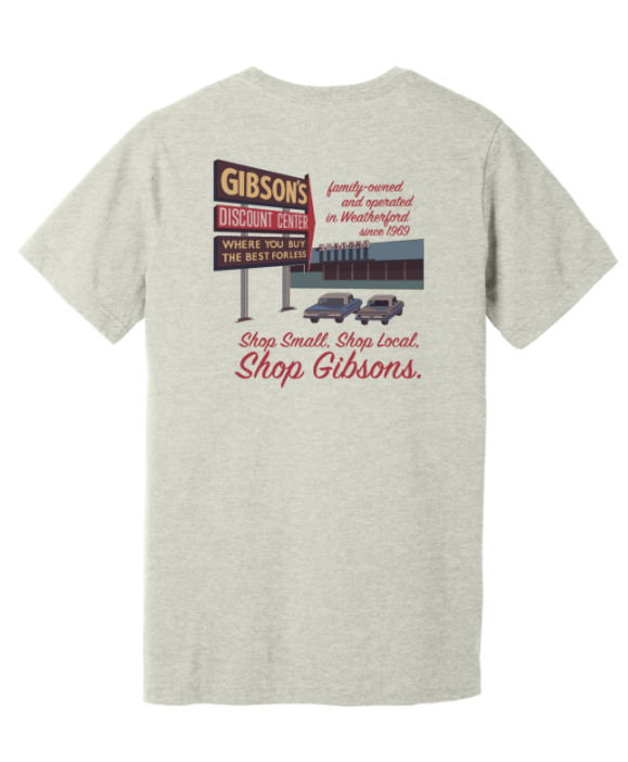 Gibson's Retro Graphic T-Shirt - Heather Cement