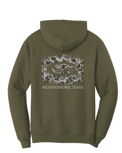 Gibson's Duck Camo Hoodie - Olive Drab Green