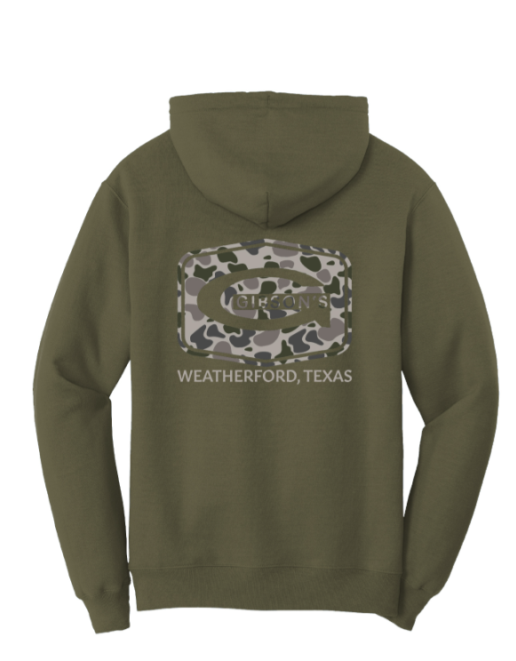 Gibson's Duck Camo Hoodie - Olive Drab Green