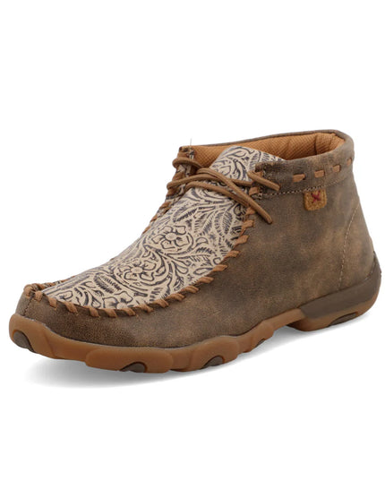 Women's Chukka Driving Moc - Bomber & Nude Print